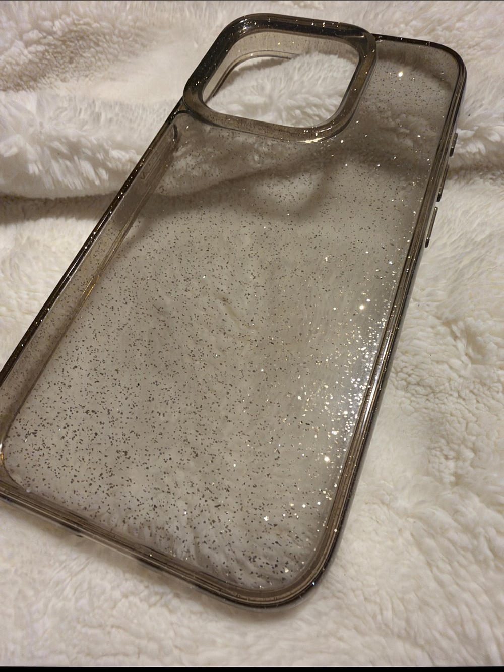 Clear Glitter Protective Phone Case - Transparent Smoke iPhone 15 Pro